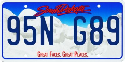 SD license plate 95NG89