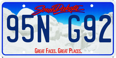 SD license plate 95NG92