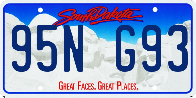 SD license plate 95NG93