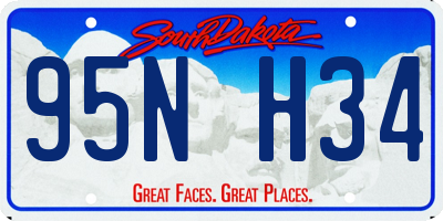 SD license plate 95NH34