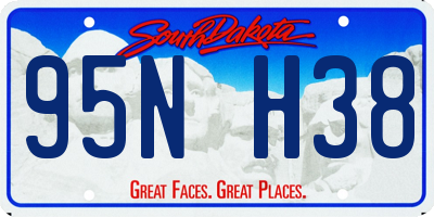 SD license plate 95NH38