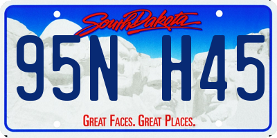SD license plate 95NH45