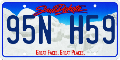 SD license plate 95NH59