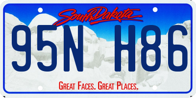 SD license plate 95NH86