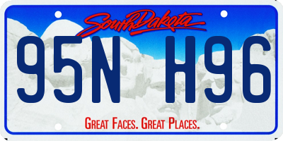 SD license plate 95NH96
