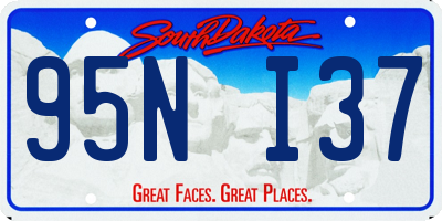 SD license plate 95NI37