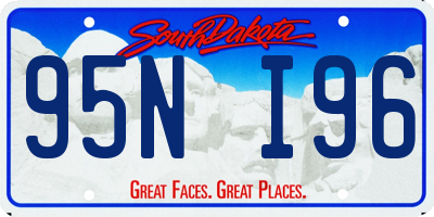 SD license plate 95NI96