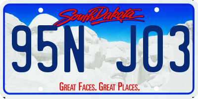 SD license plate 95NJ03