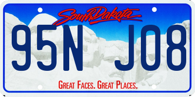 SD license plate 95NJ08