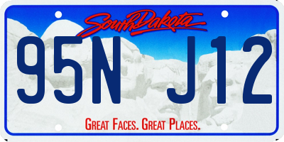 SD license plate 95NJ12