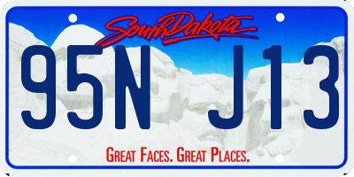SD license plate 95NJ13
