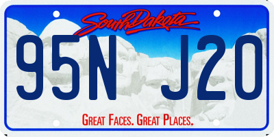 SD license plate 95NJ20