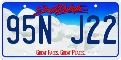 SD license plate 95NJ22