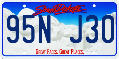 SD license plate 95NJ30