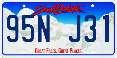 SD license plate 95NJ31