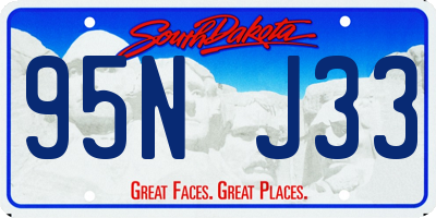 SD license plate 95NJ33