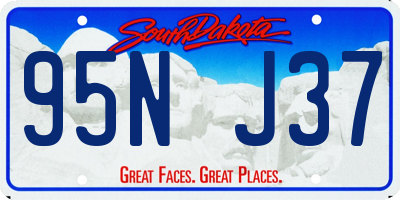 SD license plate 95NJ37