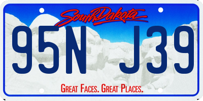 SD license plate 95NJ39