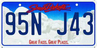 SD license plate 95NJ43