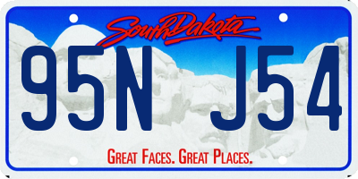 SD license plate 95NJ54