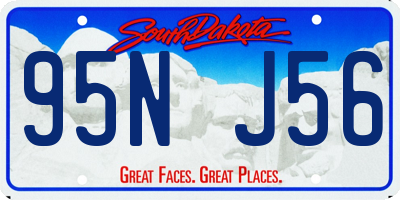 SD license plate 95NJ56