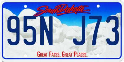 SD license plate 95NJ73