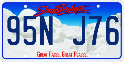 SD license plate 95NJ76