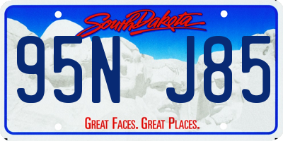 SD license plate 95NJ85