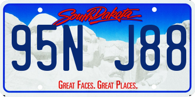 SD license plate 95NJ88