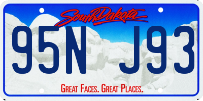 SD license plate 95NJ93