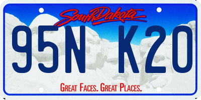 SD license plate 95NK20