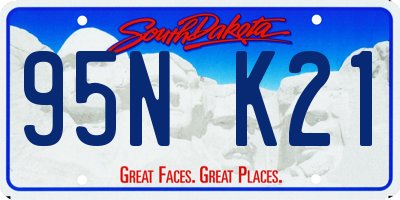 SD license plate 95NK21