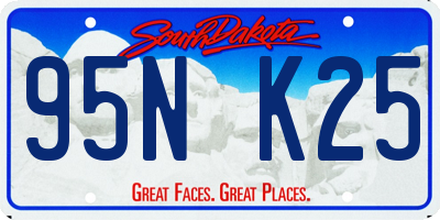 SD license plate 95NK25