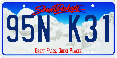 SD license plate 95NK31