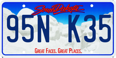 SD license plate 95NK35