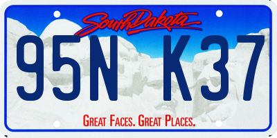 SD license plate 95NK37