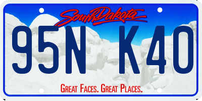 SD license plate 95NK40