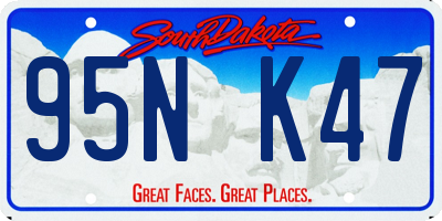 SD license plate 95NK47
