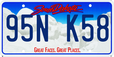 SD license plate 95NK58