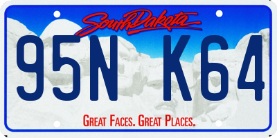 SD license plate 95NK64