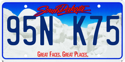SD license plate 95NK75