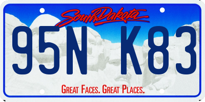 SD license plate 95NK83