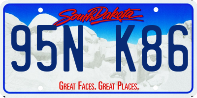 SD license plate 95NK86
