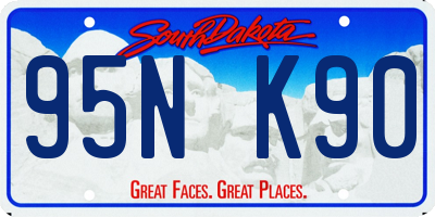 SD license plate 95NK90