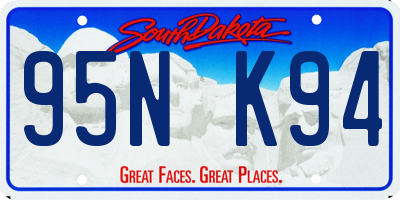 SD license plate 95NK94
