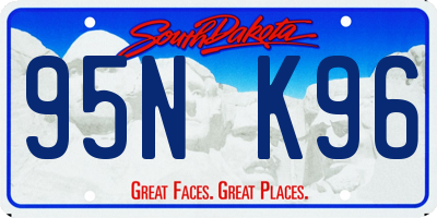 SD license plate 95NK96