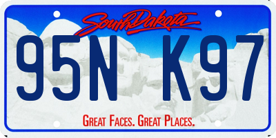 SD license plate 95NK97
