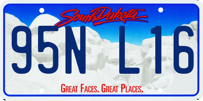 SD license plate 95NL16