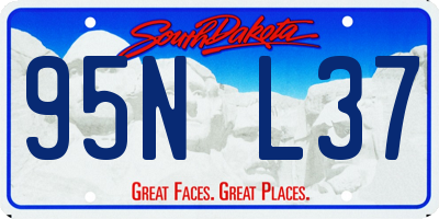 SD license plate 95NL37