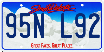 SD license plate 95NL92